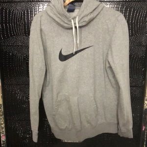 Nike women’s grey hoodie. Cowl neck with draw strings. Size XL.